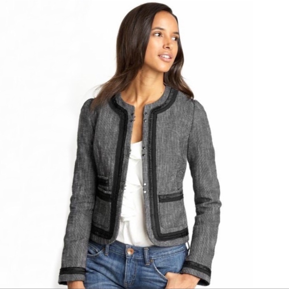 Banana Republic Textured Tweed Boucle Coco Jacket Blazer Womens Size 10